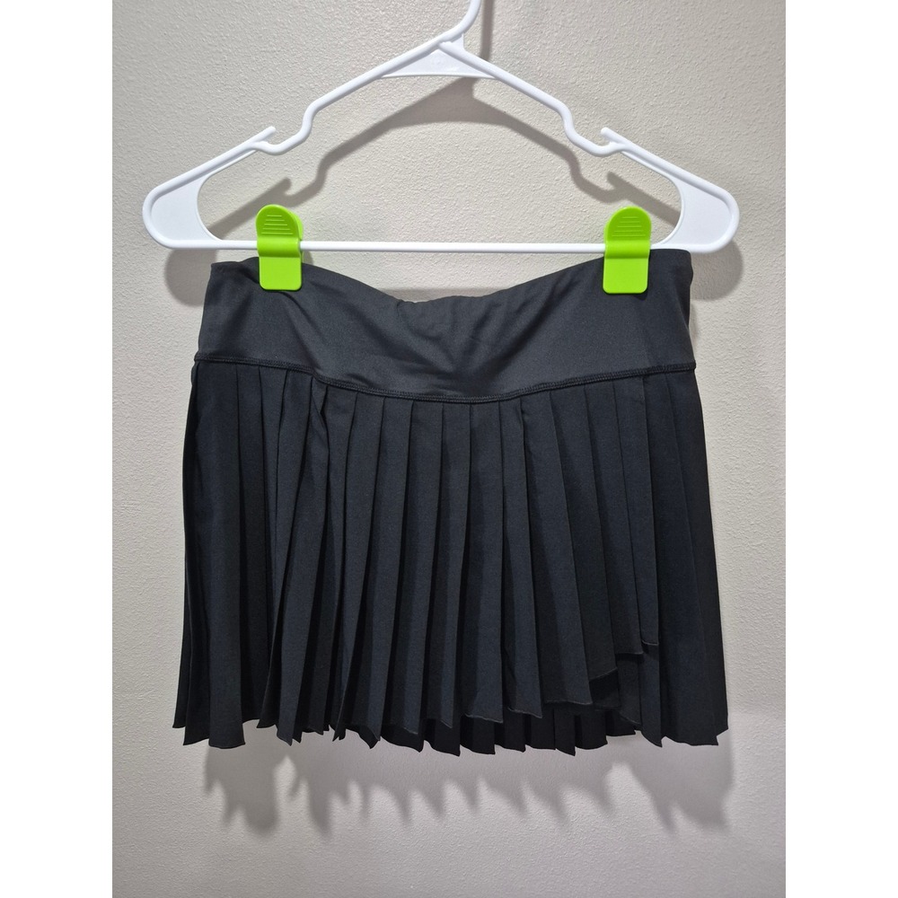 AugIris Black Pleated Tennis Skort Asymmetrical Mini Skirt with Shorts Size L 12